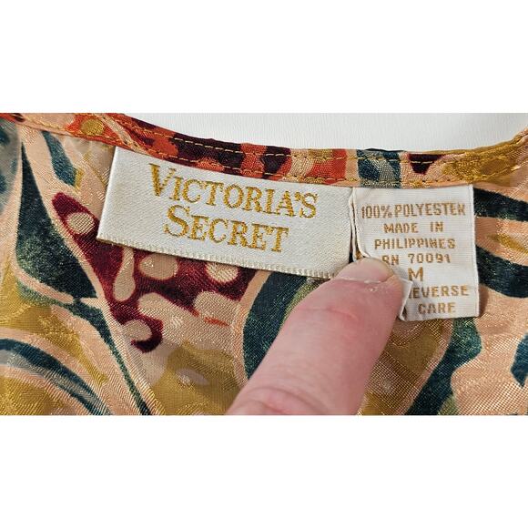 Victorias Secret gold label vintage shiny satin sz M button up babydoll shortie^ - Picture 5 of 6